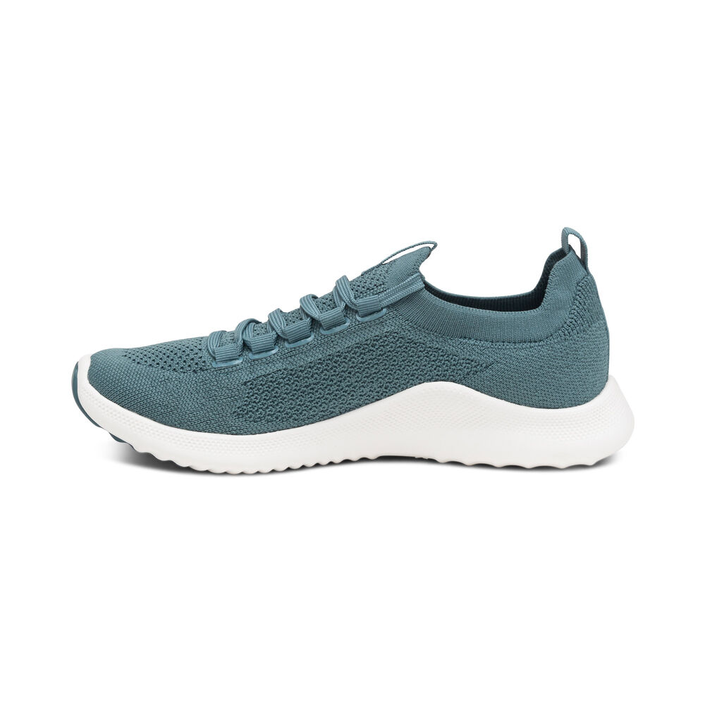 Aetrex Women's Carly Arch Support Sneakers - Teal | USA MWQ8UAZ